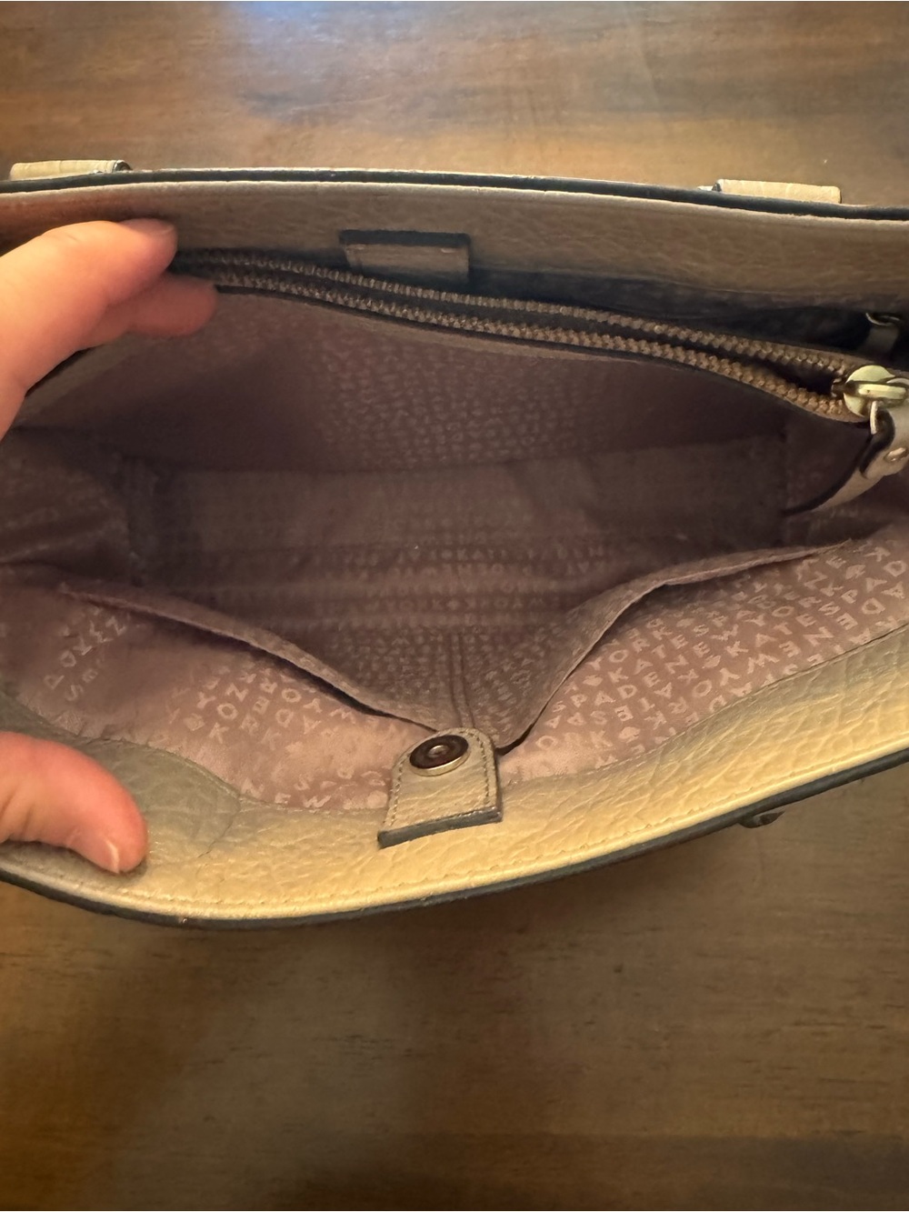 kate spade Gray Perforated Leather Satchel with Detachable Strap - Picture 4 of 6